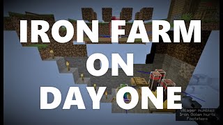 Minecraft Elegance Iron Farm on Day 1 of Survival Java 116 [upl. by Dlareme]