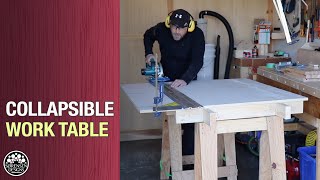 Collapsible Workbench for Cutting Sheet Goods  Woodworking [upl. by Lowry]