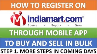 How To Register On IndiaMart How To Sell On Indiamart App [upl. by Llerrod]