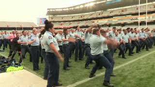 Police officers perform a haka at the funeral of Constable Matthew Hunt [upl. by Esma]