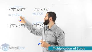 Maths Online  Multiplying Surds [upl. by Ethe]