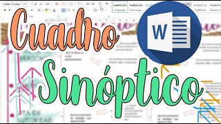 Cuadro Sinóptico en Word  Apuntes bonitos  Cynthi [upl. by Katlin626]