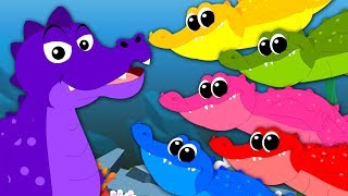 Five Crocodiles Went Swimming One Day  Nursery Rhymes  Kids Colors Songs  Baby Rhymes [upl. by Marlena]