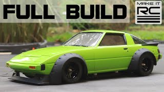 Widebody Mazda RX7 124 Scale RC Model Car Custom Build [upl. by Zetrok]