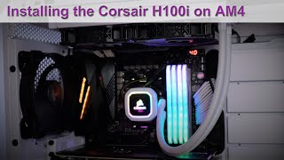 Corsair Hydro H100iH150i Liquid CPU Cooler Install Guide for the AMD AM4 Platform [upl. by Nikaniki]