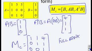 State space analysis 5  controllability worked examples [upl. by Lightman819]