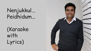 Nenjukkul Peidhidum  Karaoke  With Lyrics  Varanam Ayiram  Harris Jayaraj  HighQuality  Surya [upl. by Lehteb119]