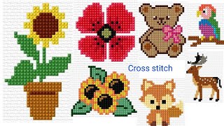 Easy Counted Cross Stitch Patterns For Everything  Dusutti Cross Stitch Practice Video For Beginner [upl. by Lorie]