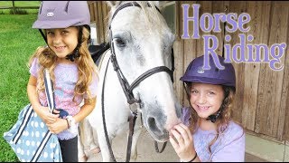 Horse Riding Lesson at New Stables  Crazy8Family [upl. by Ahsiuq]