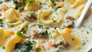 Creamy Sausage Tortellini Soup INCREDIBLE [upl. by Hite]