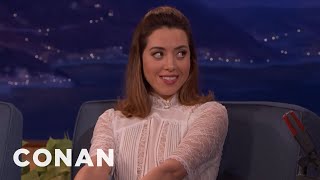 Aubrey Plaza Wants To Be Swaddled Like A Baby  CONAN on TBS [upl. by Esenwahs41]