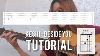 keshi  beside you  guitar tutorial [upl. by Eceinahs444]