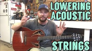 Lowering Acoustic Guitar String Action  Ovation Celebrity [upl. by Arakawa59]