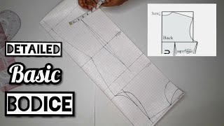 How to draft a basic bodice pattern DETAILED for beginners [upl. by Eisteb]