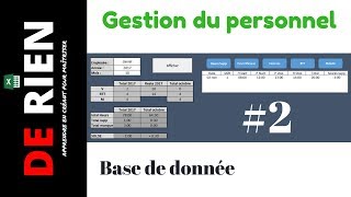 Gestion du personnel absence et temps de travaille Part 2  Tutoriel Excel  DE RIEN [upl. by Trevar]