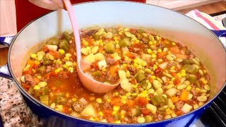 How to Make Hearty Southern Vegetable Soup with Beef [upl. by Alekram259]