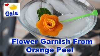 How To Make Orange Flower Cocktail Garnish Simple Technique [upl. by Akilaz271]