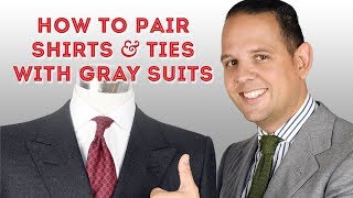 How To Pair Shirts amp Ties With Gray Suits  Guide to Wearing Grey [upl. by Yekcor767]