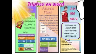 TRIPTICO EN WORD PASO A PASO [upl. by Burd731]