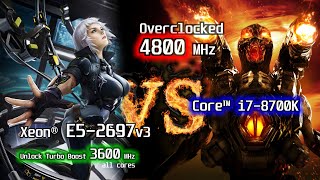 Xeon E52697v3 vs i78700K Overclocked 4800MHz  Test in 8 Games benchmarks amp comparison [upl. by Anavlys]