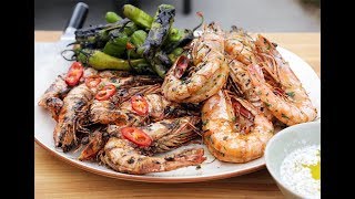 Andrew Zimmern Cooks Grilled Shrimp [upl. by Adnyc]