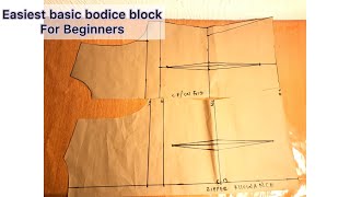 HOW TO DRAFT A BEGINNERS FRIENDLY BASIC BODICE BLOCKDETAILED TORSO BLOCKEASIEST BODICE BLOCK [upl. by Esirtal]