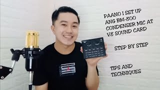 HOW TO SET UP BM800 CONDENSER MIC AND V8 SOUND CARD STEP BY STEP [upl. by Nezah]