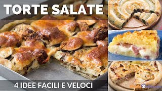 TORTE SALATE VELOCI 4 RICETTE FACILI ANCHE CON PASTA SFOGLIA [upl. by Mullac918]