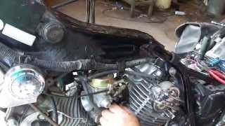 Yamaha Virago Carb Removal and Install 8799 [upl. by Pollitt]