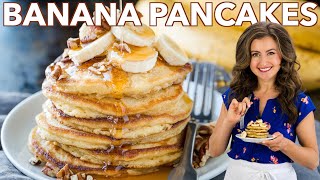 The Best BANANA PANCAKES Recipe [upl. by Llirret]