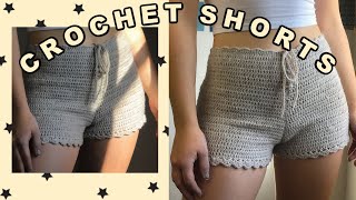 Crochet Shorts  HighWaisted Shorts  Tutorial Easy and beginner friendly [upl. by Eirotal]