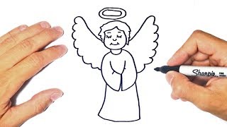 How to draw a Angel Step by Step  Easy drawings [upl. by Rosanna]