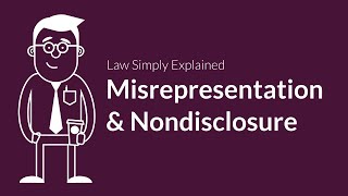 Misrepresentation and Nondisclosure  Contracts  Defenses amp Excuses [upl. by Ardnuahsal]