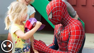 SpiderMan Surprises 400 Kids  Movie Costume with Muscle Suit [upl. by Phira]