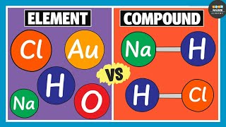 Difference Between Element and Compound  Chemistry [upl. by Lienad930]