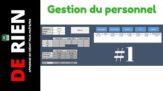 Gestion du personnel absence et temps de travail Part 1  Tutoriel Excel  DE RIEN [upl. by Dygall]