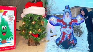 Unboxing Old Gemmy Animatronic Singing Christmas Tree amp Home Depot Christmas Vacation Inflatable [upl. by Dickerson499]