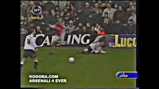 Bergkamp red card amp Carragher throws a coin at arsenal fans [upl. by Neille156]