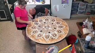 Mosaic Tile Table made from reclaimed and repurposed materials [upl. by Elburr]