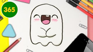 COMMENT DESSINER FANTÔME KAWAII ÉTAPE PAR ÉTAPE – Dessins kawaii facile  Comment dessiner halloween [upl. by Regdirb]