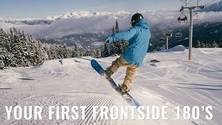 Your First Frontside 180s On A Snowboard [upl. by Anayrb]