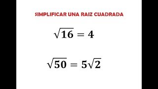 Simplificar una raíz cuadrada [upl. by Noteloc]