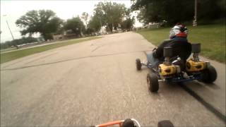 Sugar River Raceway  Dual Engine Vintage Kart Race 3 6814 [upl. by Corabel]