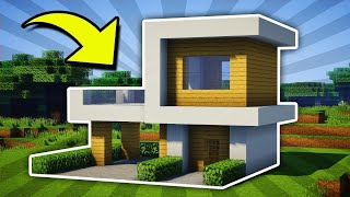 ✔ Como hacer una Pequeña CASA MODERNA en Minecraft Survival FACIL [upl. by Noswal]