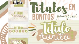 Títulos Bonitos en Powerpoint 💜✨ Fernanda [upl. by Let]