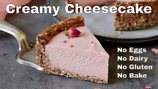 Vegan NoBake Cheesecake GlutenFree Refined SugarFree Easy [upl. by Ayirp26]