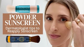 Powder Sunscreens and SPF Reapplication Tips from a Dermatologist  Dr Sam Ellis [upl. by Tedie]