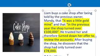 How to apply misrepresentation Liam cupcake scenario [upl. by Lolita]