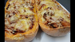 Butternut farcie au four 🎃  Baked Stuffed Butternut Squash [upl. by Timrek]