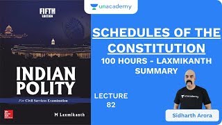 L82 Schedules of The Constitution  100 Hours  Laxmikanth Summary  UPSC CSE 2020  Sidharth Arora [upl. by Eiboh]